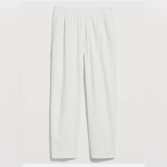 New Old Navy High Rise Linen Blend Straight Pants Comfort  XXL TALL White Beach - Picture 2 of 14